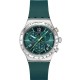 SWATCH GREENSHIFT  GLOW Χρονογράφος Ρολόι Πράσινο Σιλικ΄ονης λουράκι YVS535