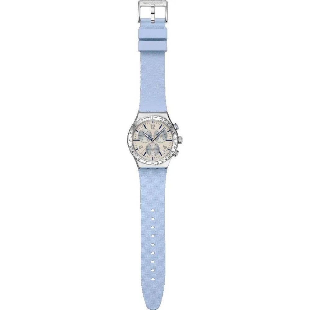 SWATCH BLUESHIFT GLOW Χρονογράφος Ρολόι Μπλε Σιλικ΄ονης λουράκι YVS536