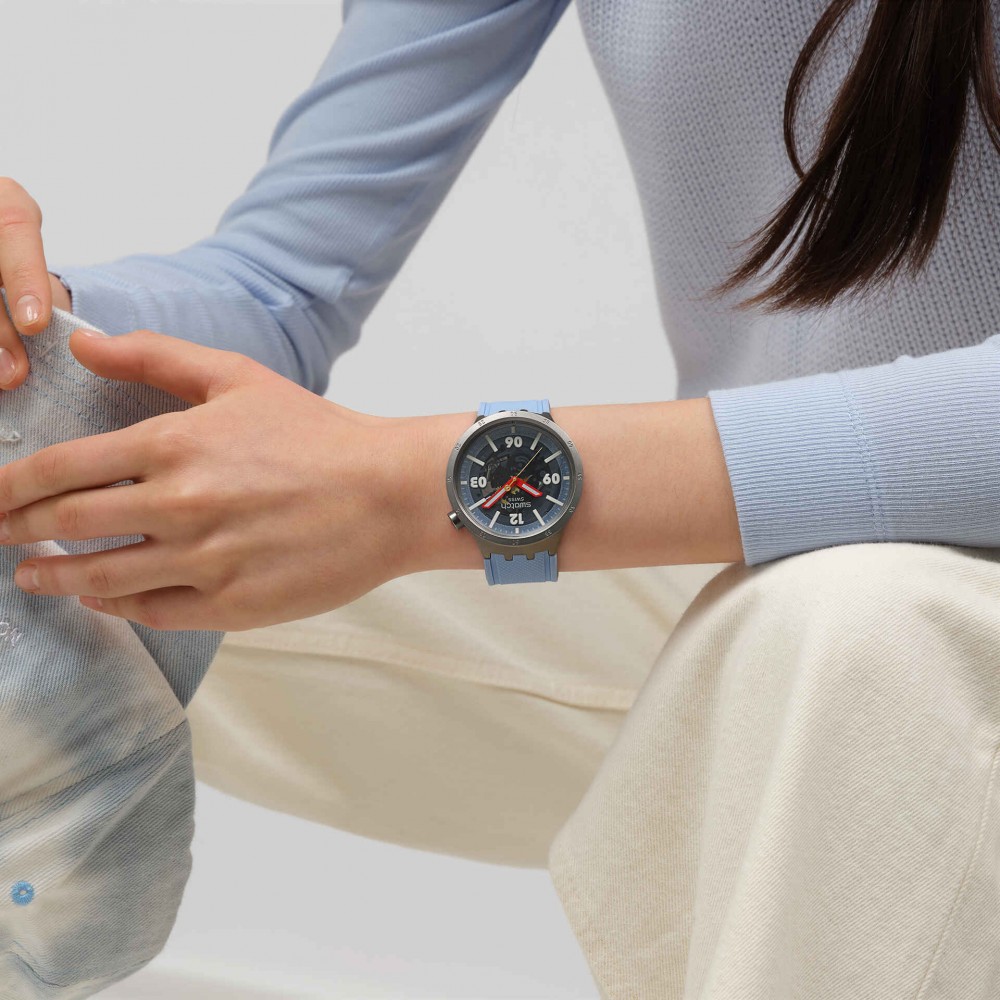 SWATCH SWATCH BIG BOLD MOMENT Ρολόι Μπλε Καουτσούκ λουράκι SB07S122