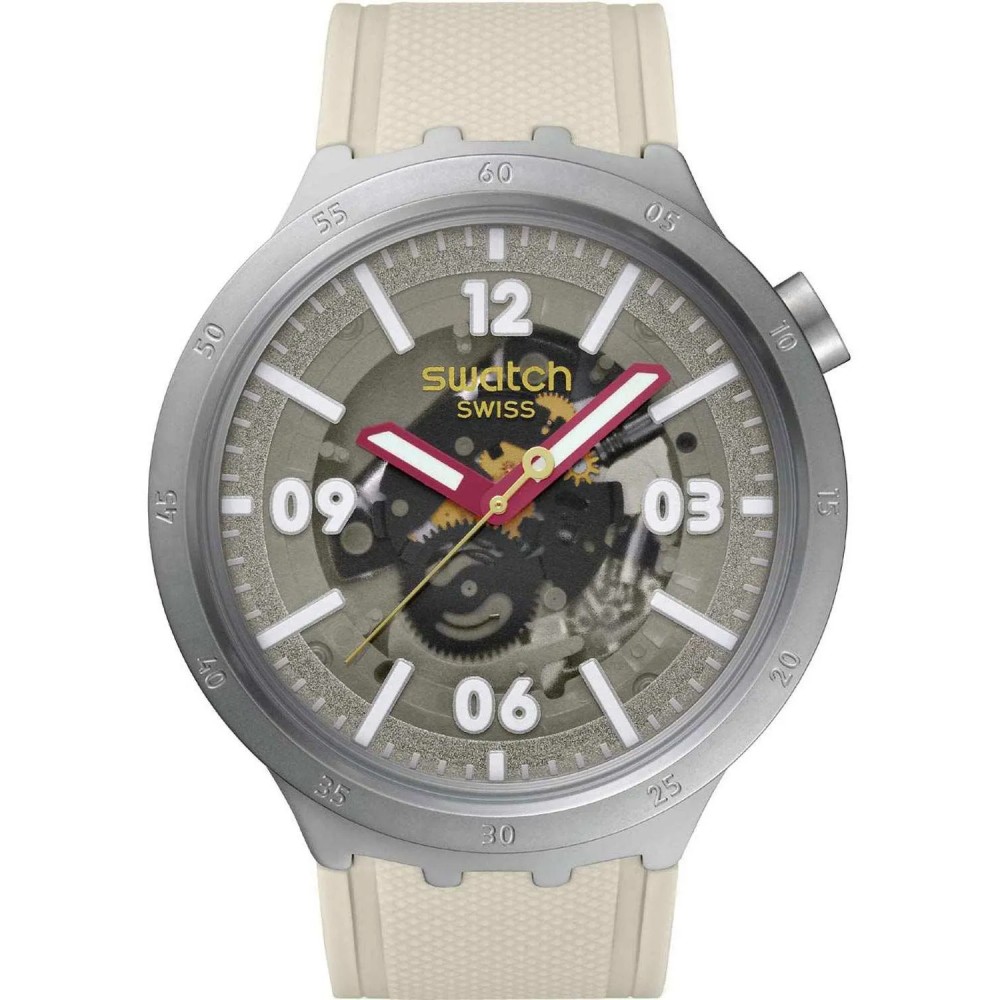 SWATCH CONFIDENT MOMENT Ρολόι μπεζ Καουτσούκ λουράκι SB07S125