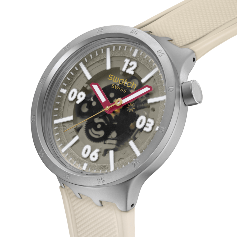 SWATCH CONFIDENT MOMENT Ρολόι μπεζ Καουτσούκ λουράκι SB07S125