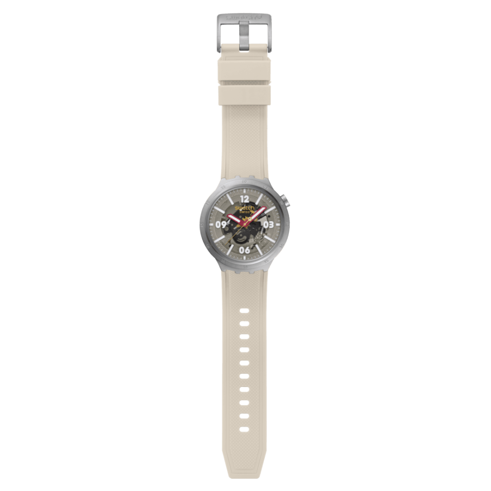 SWATCH CONFIDENT MOMENT Ρολόι μπεζ Καουτσούκ λουράκι SB07S125