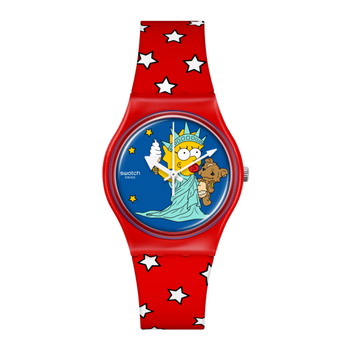 SWATCH LITTLE LADY LIBERTY Ρολόι Κόκκινο Λουράκι Σιλικόνης SO28Z120 SWATCH LITTLE LADY LIBERTY Ρολόι Κόκκινο Λουράκι Σιλικόνης SO28Z120