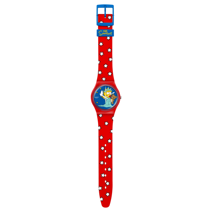 SWATCH LITTLE LADY LIBERTY Ρολόι Κόκκινο Λουράκι Σιλικόνης SO28Z120 SWATCH LITTLE LADY LIBERTY Ρολόι Κόκκινο Λουράκι Σιλικόνης SO28Z120
