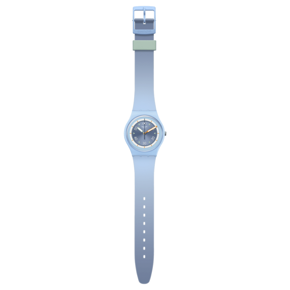 SWATCH FROZEN WATERFALL Unisex Ρολόι Γαλάζιο Λουράκι Σιλικόνης SO31L100