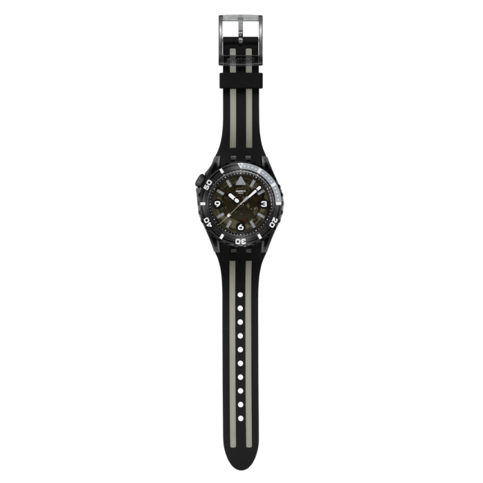 SWATCH SCUBAQUA BLACK SEA NETTLE Ρολόι Μαύρο/Γκρι Λουράκι Σιλικόνης SSCU09B100 SWATCH SCUBAQUA BLACK SEA NETTLE Ρολόι Μαύρο/Γκρι Λουράκι Σιλικόνης SSCU09B100