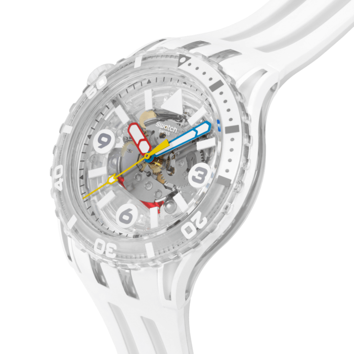 SWATCH SCUBAQUA AURELIA AURITA Ρολόι Λευκό/Διάφανο Λουράκι Σιλικόνης SSCU09K100