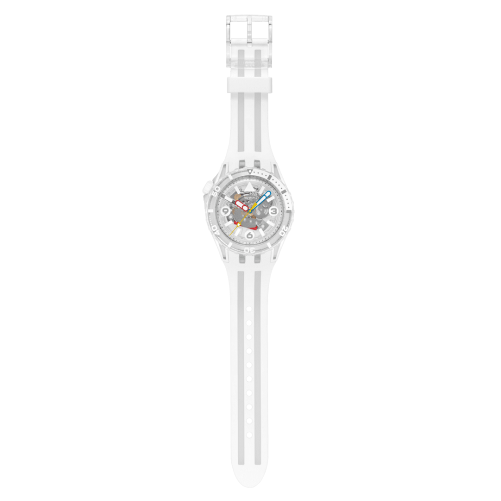 SWATCH SCUBAQUA AURELIA AURITA Ρολόι Λευκό/Διάφανο Λουράκι Σιλικόνης SSCU09K100