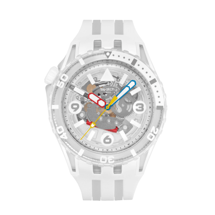 SWATCH SCUBAQUA AURELIA AURITA Ρολόι Λευκό/Διάφανο Λουράκι Σιλικόνης SSCU09K100