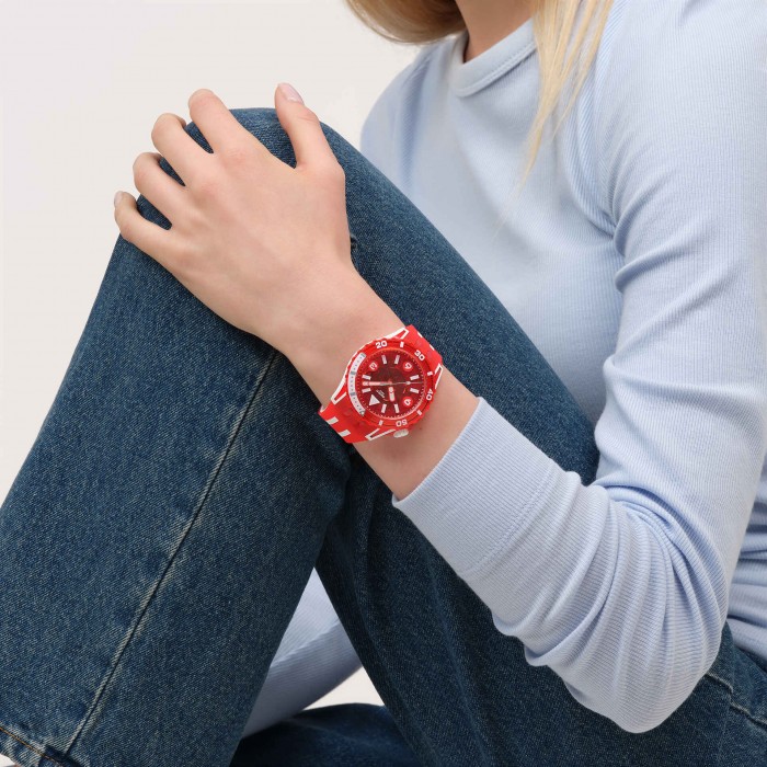 SWATCH SCUBAQUA LION'S MANE Ρολόι Κόκκινο/Λευκό Λουράκι Σιλικόνης SSCU09R100 SWATCH SCUBAQUA LION'S MANE Ρολόι Κόκκινο/Λευκό Λουράκι Σιλικόνης SSCU09R100
