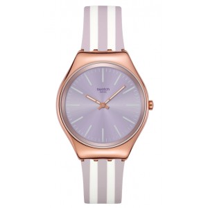 SWATCH SIMPLY BEACHY Γυναικείο Ρολόι Μωβ/Λευκό Λουράκι σιλικόνης SYXG130