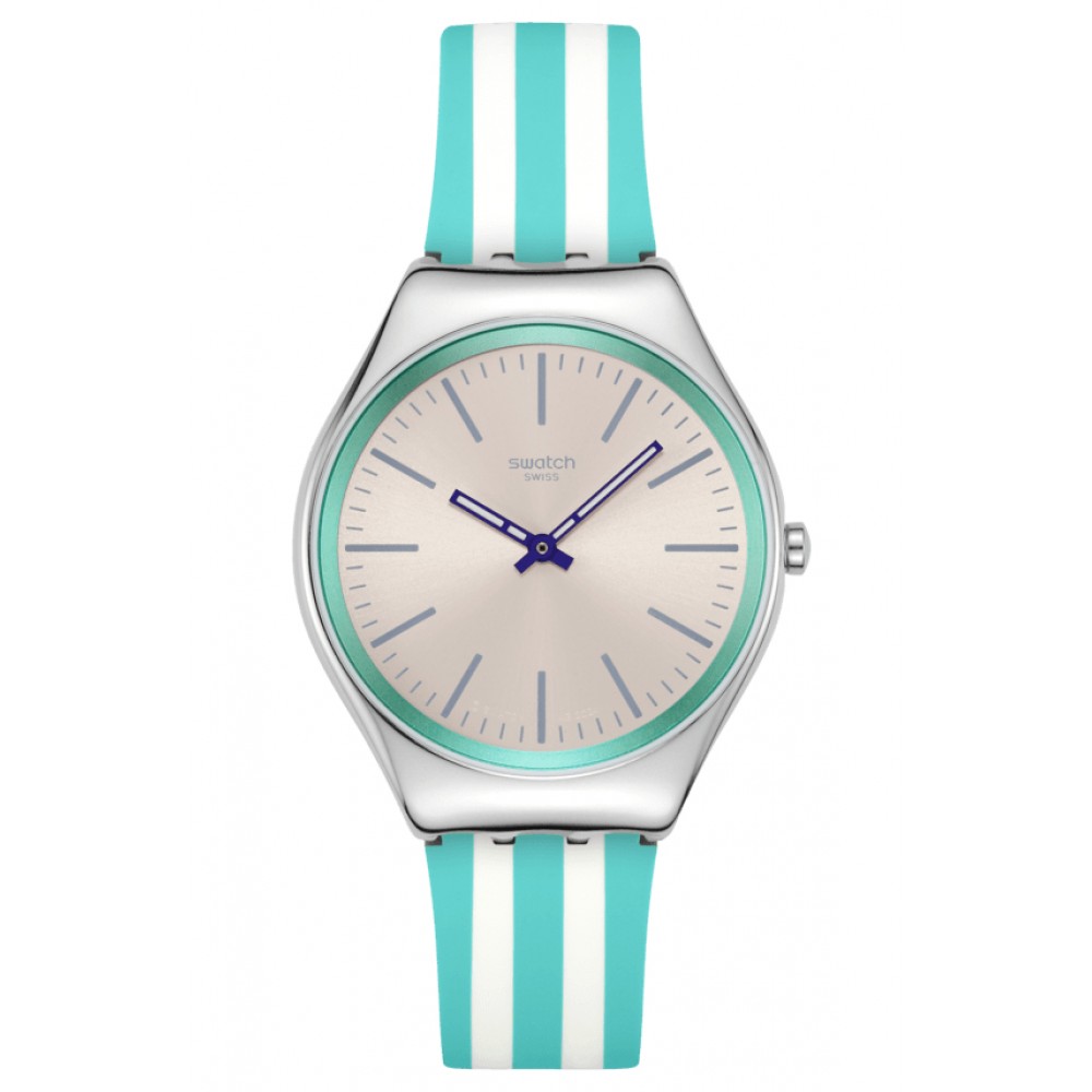 SWATCH BEACH HOUR Γυναικείο Ρολόι Μπλε/Λευκό Λουράκι σιλικόνης SYXS160 SWATCH BEACH HOUR Γυναικείο Ρολόι Μπλε/Λευκό Λουράκι σιλικόνης SYXS160