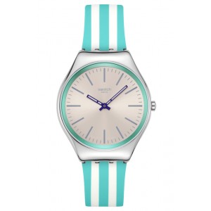 SWATCH BEACH HOUR Γυναικείο Ρολόι Μπλε/Λευκό Λουράκι σιλικόνης SYXS160
