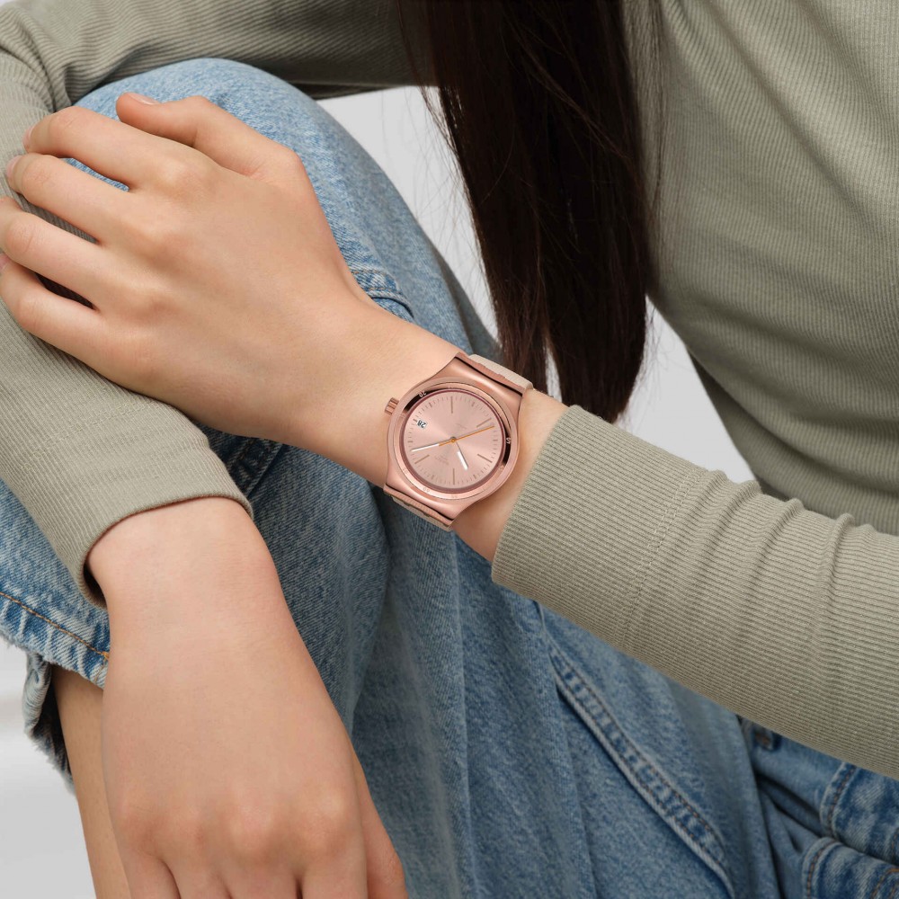 SWATCH SECRET MOVES Automatic Ρολόι Μπεζ Καουτσούκ λουράκι YIG402 SWATCH SECRET MOVES Automatic Ρολόι Μπεζ Καουτσούκ λουράκι YIG402
