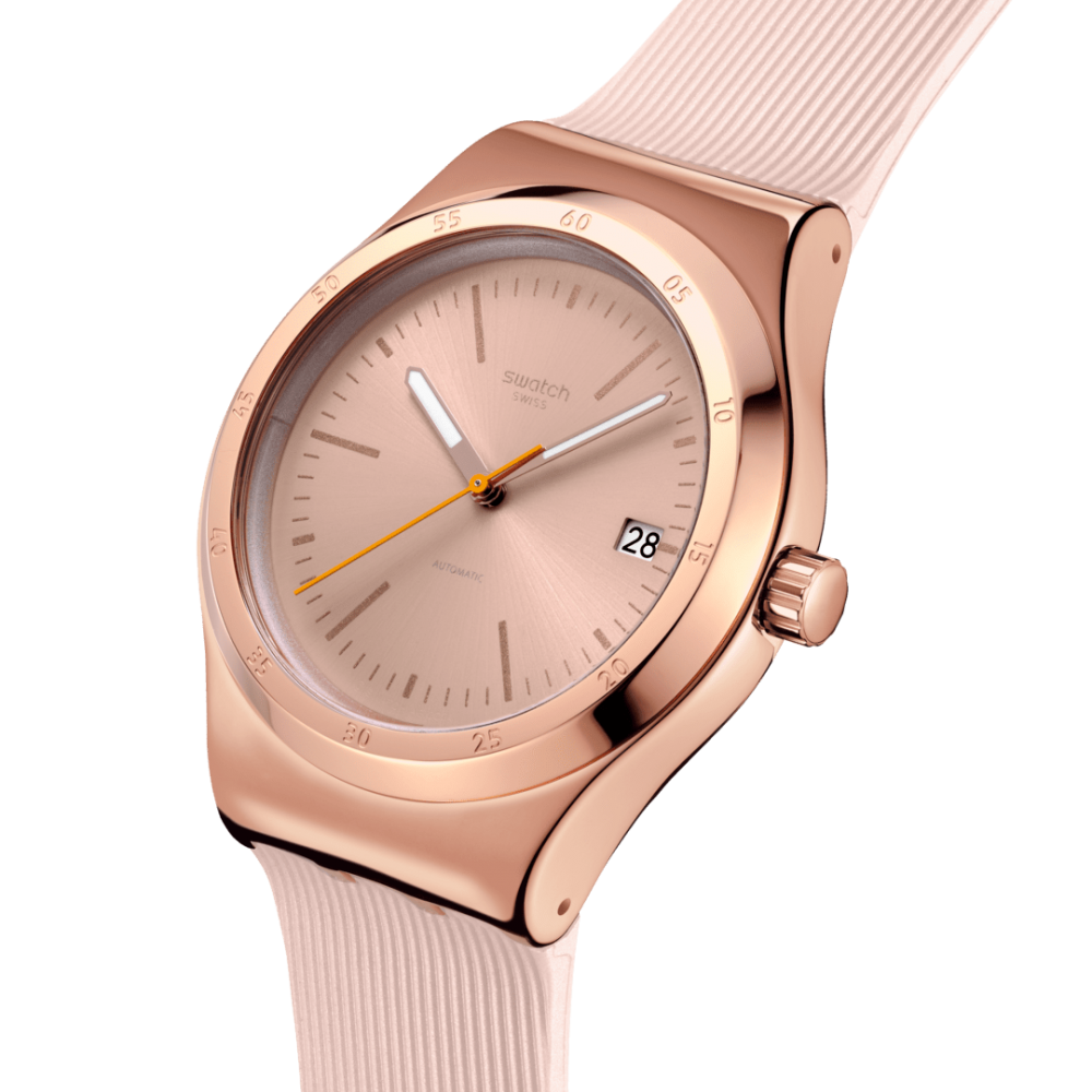 SWATCH SECRET MOVES Automatic Ρολόι Μπεζ Καουτσούκ λουράκι YIG402 SWATCH SECRET MOVES Automatic Ρολόι Μπεζ Καουτσούκ λουράκι YIG402