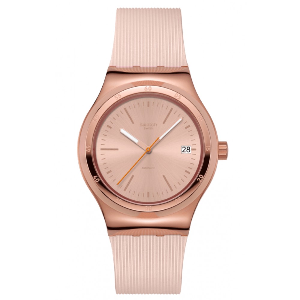 SWATCH SECRET MOVES Automatic Ρολόι Μπεζ Καουτσούκ λουράκι YIG402 SWATCH SECRET MOVES Automatic Ρολόι Μπεζ Καουτσούκ λουράκι YIG402