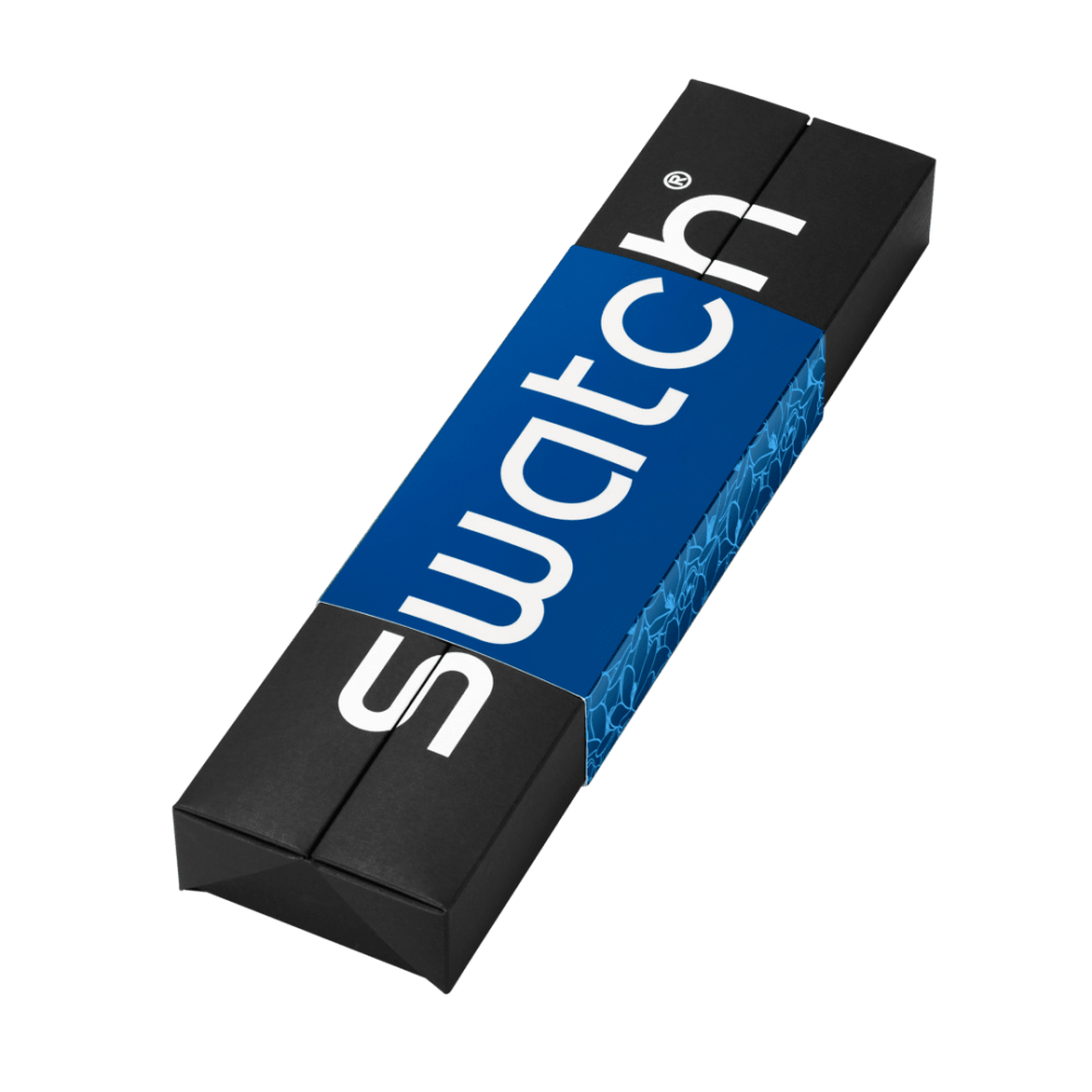 SWATCH BLUE PETAL PROMISE Ρολόι Γυναικείο Μπλε Δερμάτινο Λουρί YLS235
