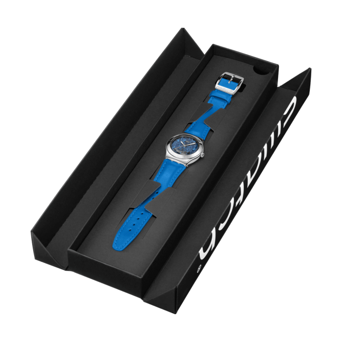 SWATCH BLUE PETAL PROMISE Ρολόι Γυναικείο Μπλε Δερμάτινο Λουρί YLS235