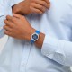 SWATCH BLUE PETAL PROMISE Ρολόι Γυναικείο Μπλε Δερμάτινο Λουρί YLS235