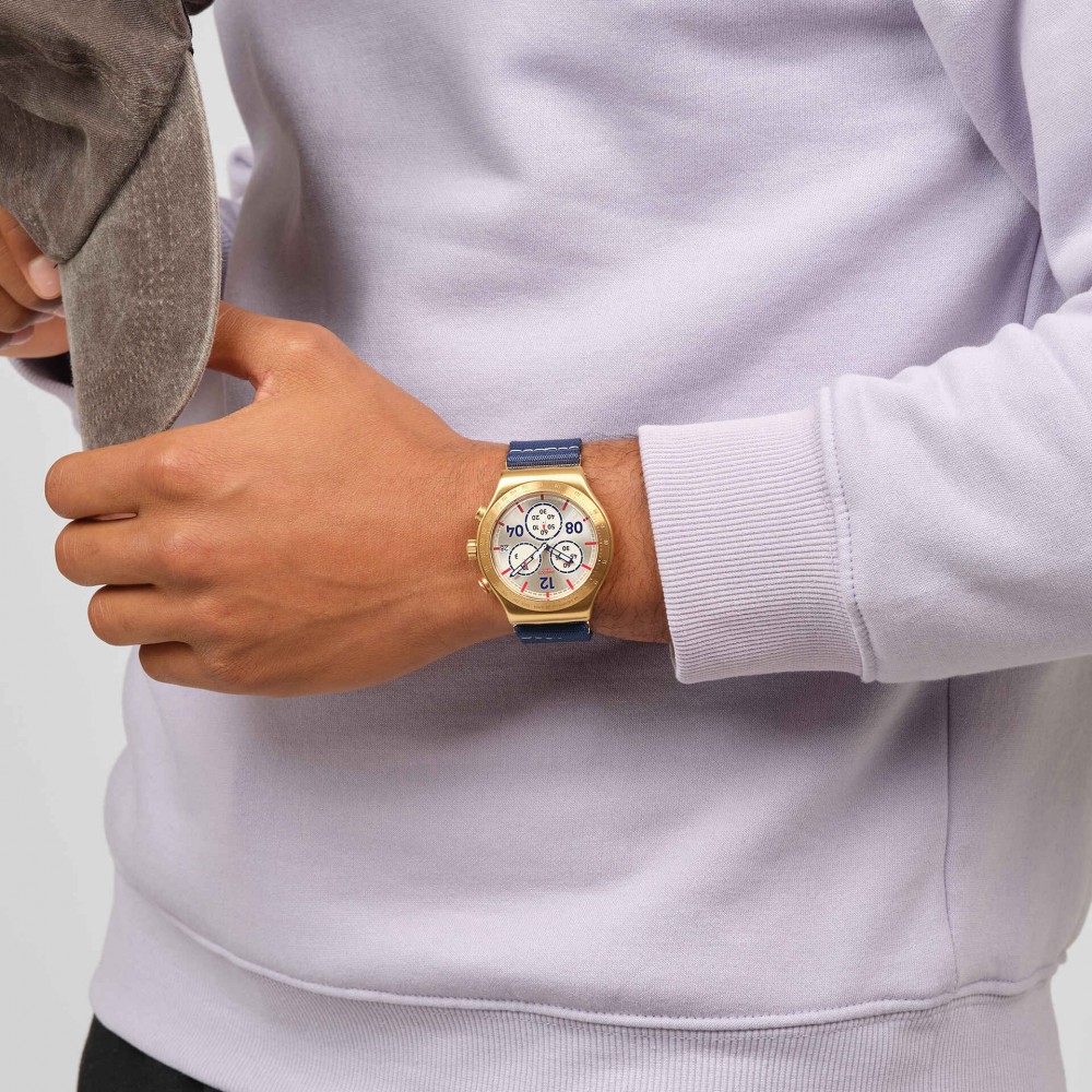 SWATCH CAPTAIN'S DREAM Unisex Ρολόι Χρονογράφος Μπλε Υφασμάτινο λουράκι YVG419 SWATCH CAPTAIN'S DREAM Unisex Ρολόι Χρονογράφος Μπλε Υφασμάτινο λουράκι YVG419