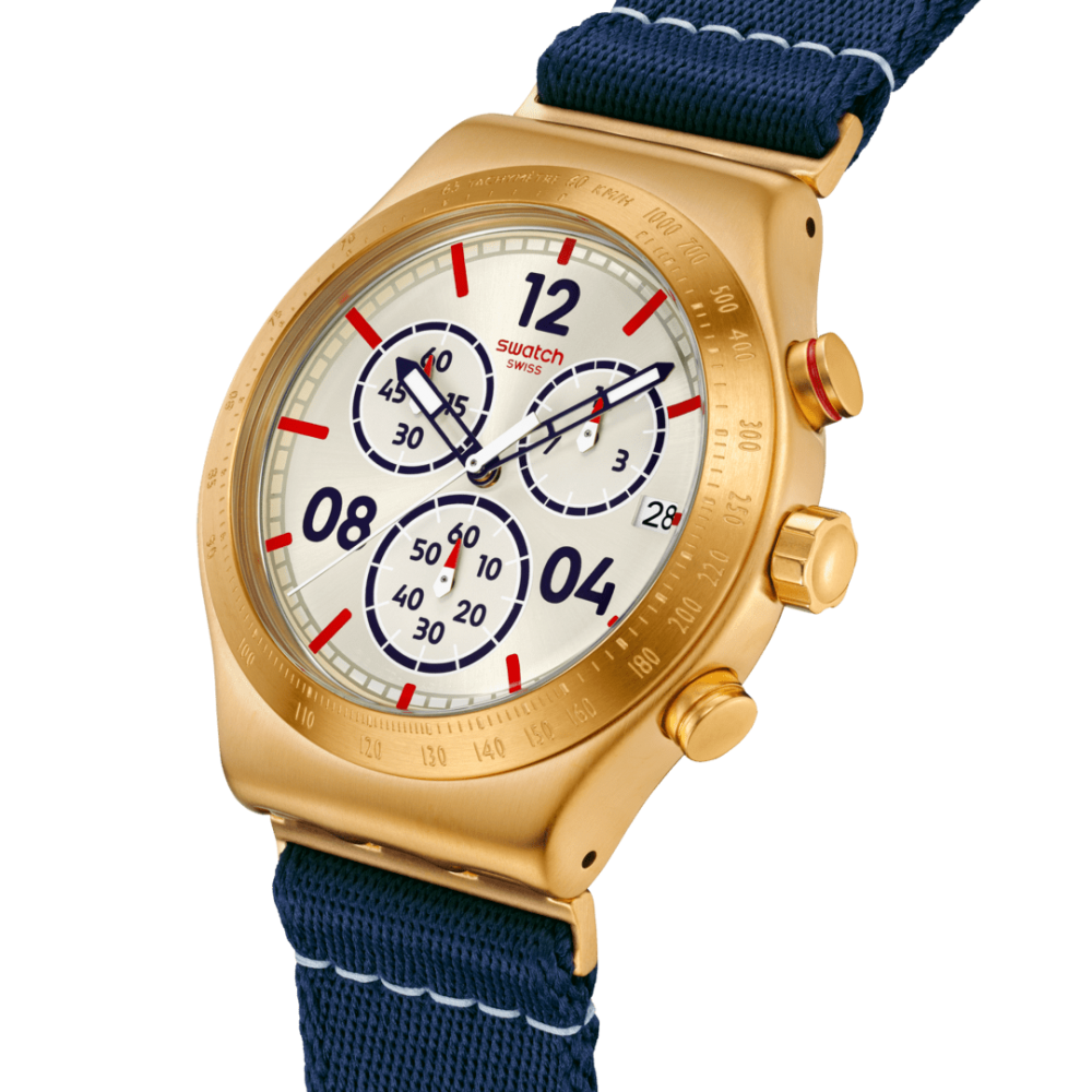 SWATCH CAPTAIN'S DREAM Unisex Ρολόι Χρονογράφος Μπλε Υφασμάτινο λουράκι YVG419 SWATCH CAPTAIN'S DREAM Unisex Ρολόι Χρονογράφος Μπλε Υφασμάτινο λουράκι YVG419