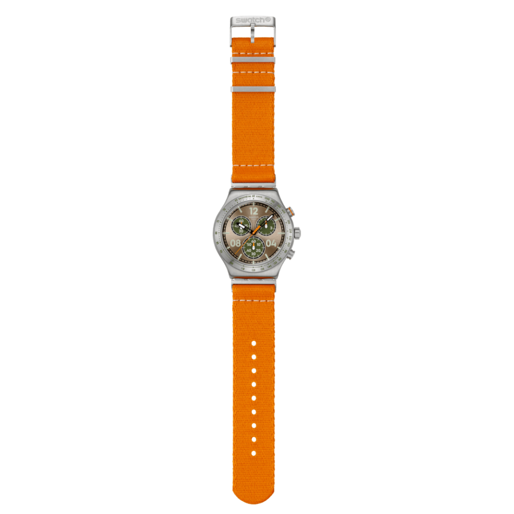 SWATCH VACATION TIME Unisex Ρολόι Χρονογράφος Πορτοκαλί Υφασμάτινο λουράκι YVS101 SWATCH VACATION TIME Unisex Ρολόι Χρονογράφος Πορτοκαλί Υφασμάτινο λουράκι YVS101