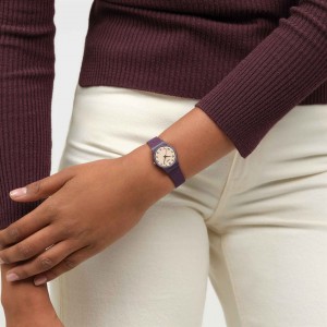 SWATCH REPEAT CHIC Ρολόι Μωβ λουράκι Σιλικόνης LR138