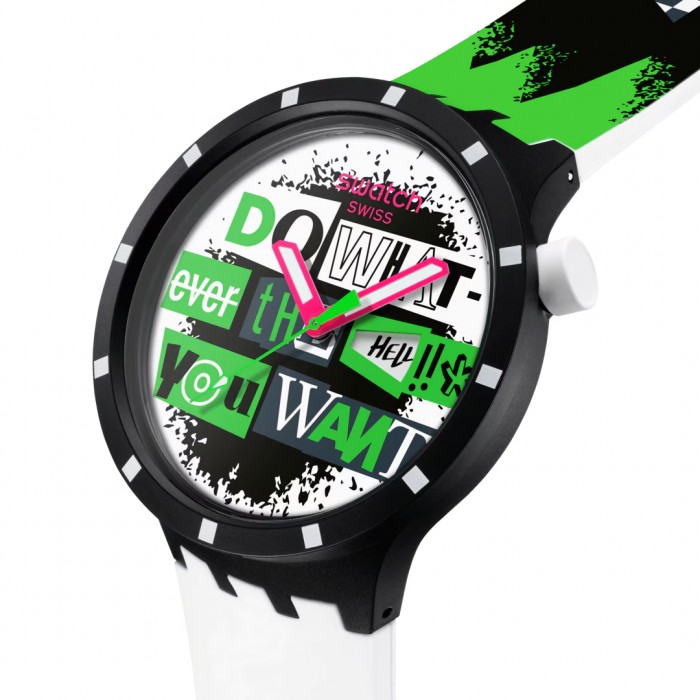 SWATCH LASH OUT Ρολόι Unisex Πολύχρωμο Λουράκι Σιλικόνης SB03B701