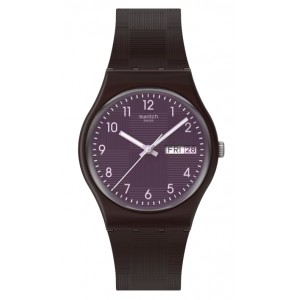 SWATCH WEAVING WONDERS Ρολόι Μαύρο Λουράκι Σιλικόνης SO28C700