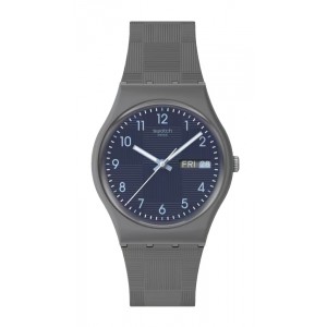 SWATCH TILE DIAL Ρολόι Γκρι Λουράκι Σιλικόνης SO28M701