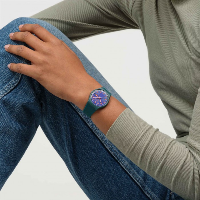 SWATCH PATTERN FORMATION Ρολόι Πράσινο Λουράκι Σιλικόνης SO28N706