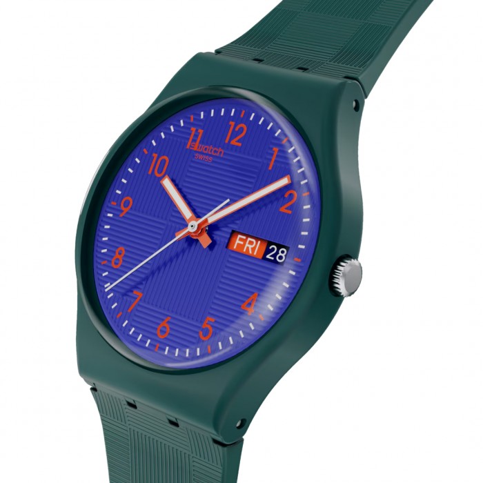 SWATCH PATTERN FORMATION Ρολόι Πράσινο Λουράκι Σιλικόνης SO28N706