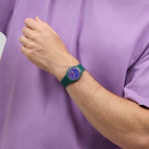 SWATCH PATTERN FORMATION Ρολόι Πράσινο Λουράκι Σιλικόνης SO28N706