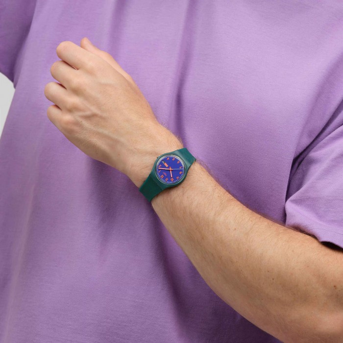 SWATCH PATTERN FORMATION Ρολόι Πράσινο Λουράκι Σιλικόνης SO28N706