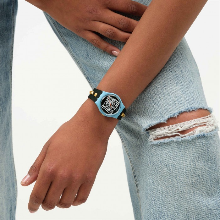 SWATCH BROKEN RULES Ρολόι Μαύρο Λουράκι Σιλικόνης SO31L101