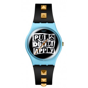 SWATCH BROKEN RULES Ρολόι Μαύρο Λουράκι Σιλικόνης SO31L101