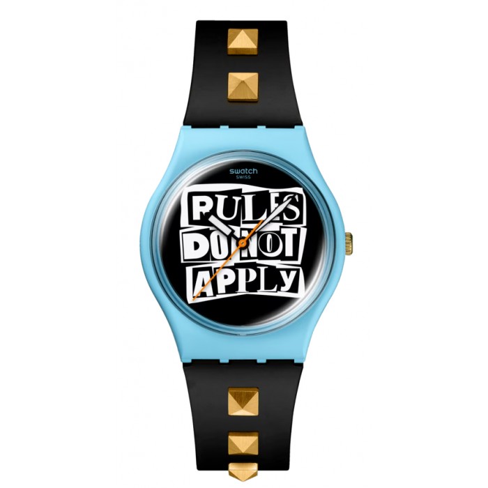 SWATCH BROKEN RULES Ρολόι Μαύρο Λουράκι Σιλικόνης SO31L101