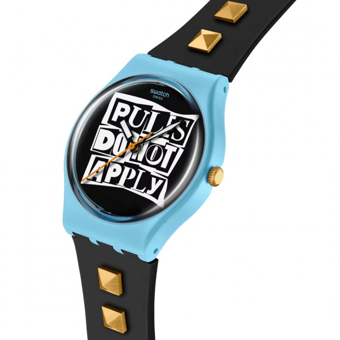 SWATCH BROKEN RULES Ρολόι Μαύρο Λουράκι Σιλικόνης SO31L101