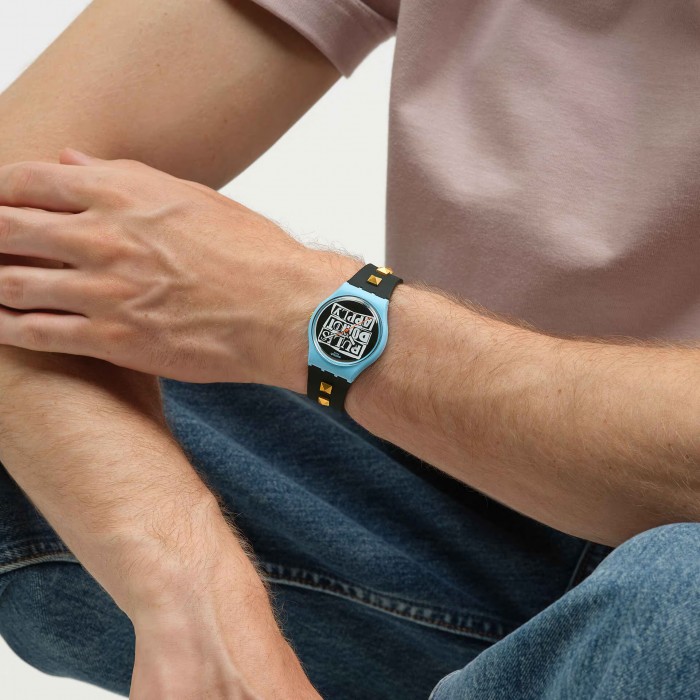 SWATCH BROKEN RULES Ρολόι Μαύρο Λουράκι Σιλικόνης SO31L101