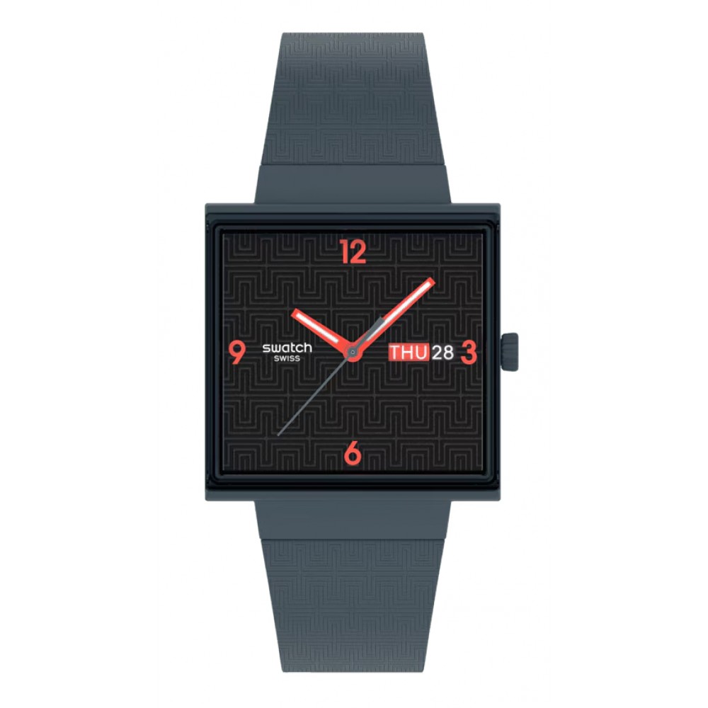 SWATCH SQUARED OFF Ρολόι Γκρι Λουράκι Σιλικόνης SO34M701 SWATCH SQUARED OFF Ρολόι Γκρι Λουράκι Σιλικόνης SO34M701