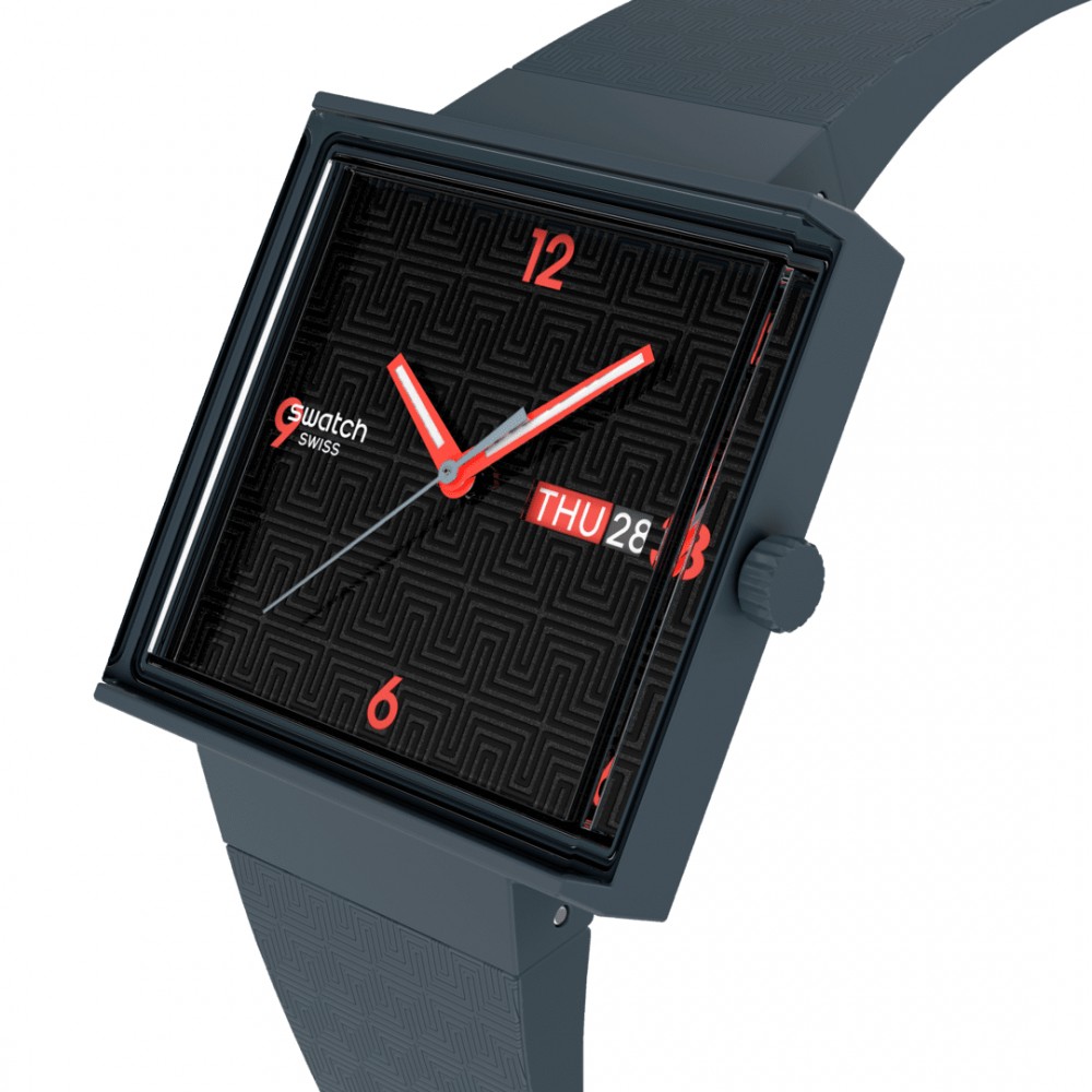 SWATCH SQUARED OFF Ρολόι Γκρι Λουράκι Σιλικόνης SO34M701 SWATCH SQUARED OFF Ρολόι Γκρι Λουράκι Σιλικόνης SO34M701