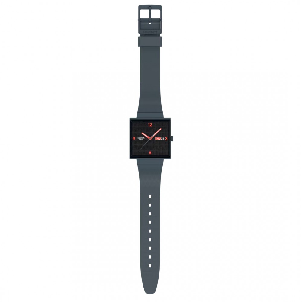 SWATCH SQUARED OFF Ρολόι Γκρι Λουράκι Σιλικόνης SO34M701 SWATCH SQUARED OFF Ρολόι Γκρι Λουράκι Σιλικόνης SO34M701
