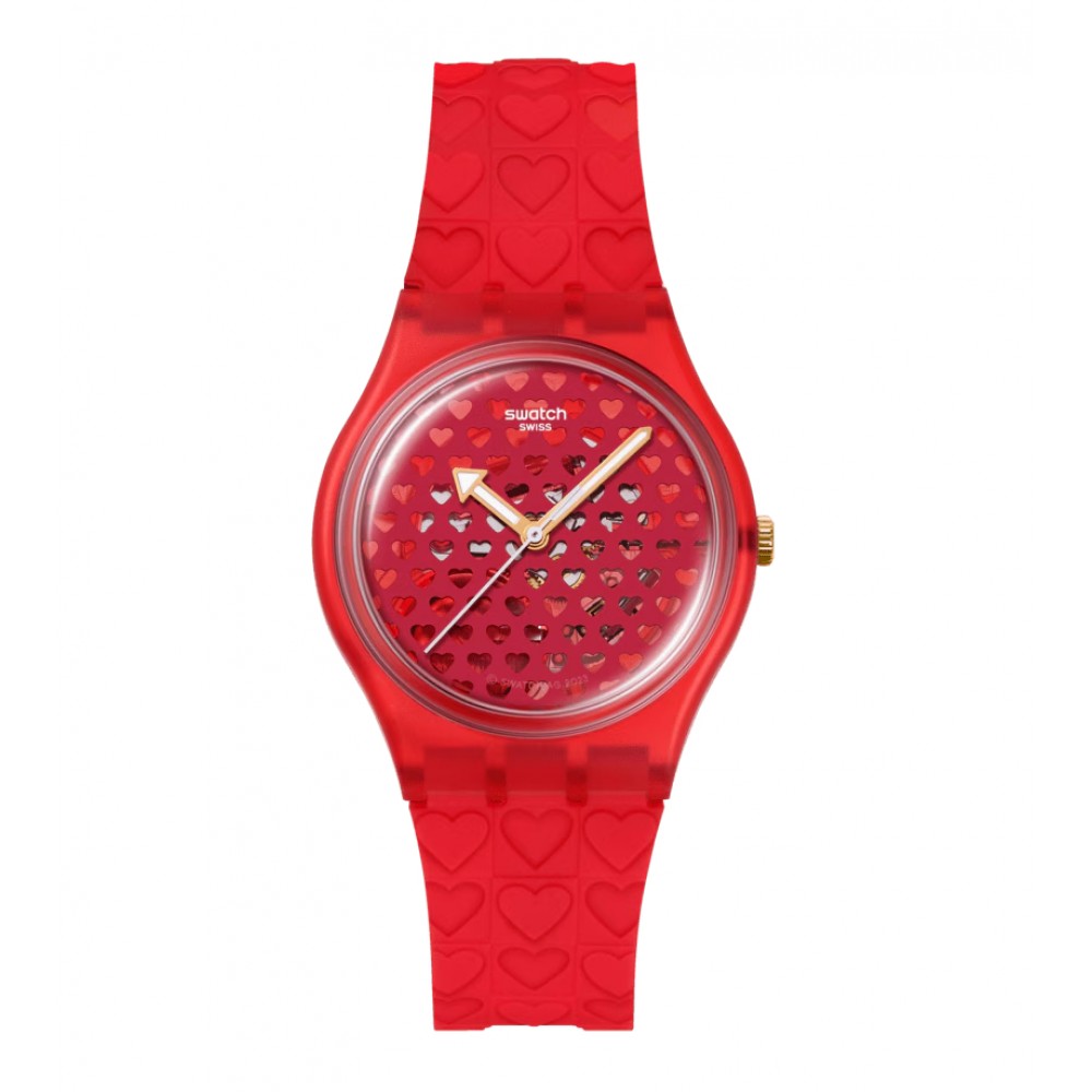 SWATCH LOVE IN SCARLET Unisex Ρολόι Κόκκινο Λουράκι Σιλικόνης SO28Z122