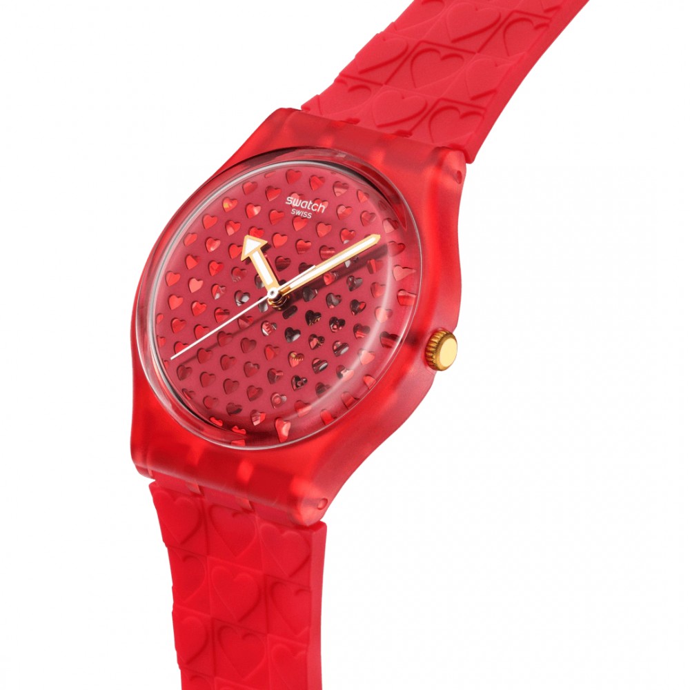 SWATCH LOVE IN SCARLET Unisex Ρολόι Κόκκινο Λουράκι Σιλικόνης SO28Z122