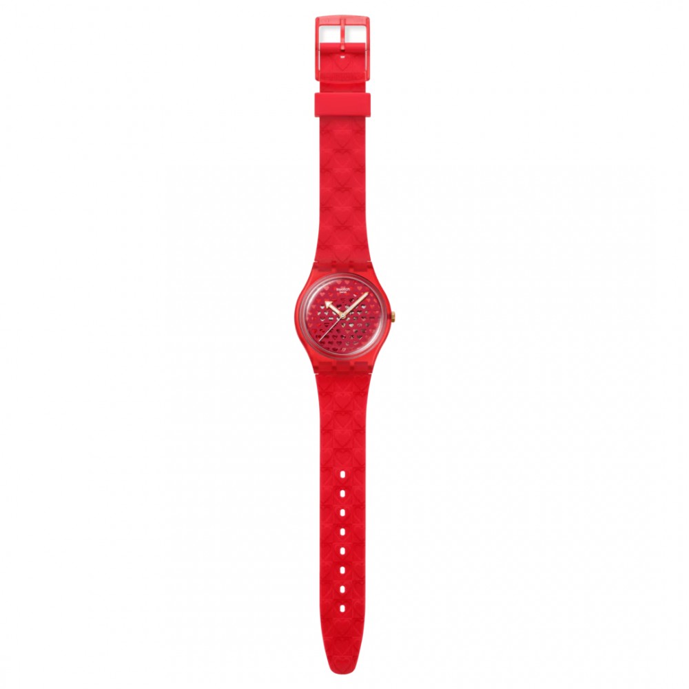 SWATCH LOVE IN SCARLET Unisex Ρολόι Κόκκινο Λουράκι Σιλικόνης SO28Z122