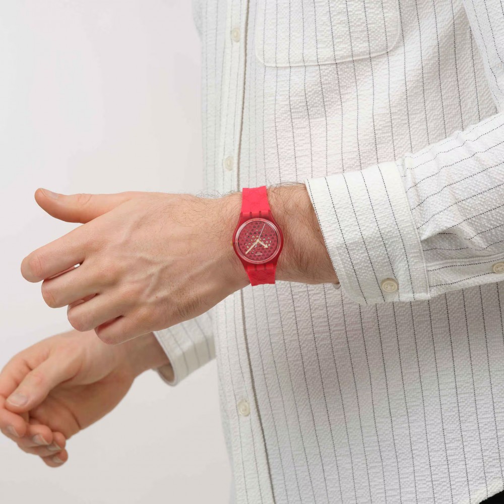SWATCH LOVE IN SCARLET Unisex Ρολόι Κόκκινο Λουράκι Σιλικόνης SO28Z122