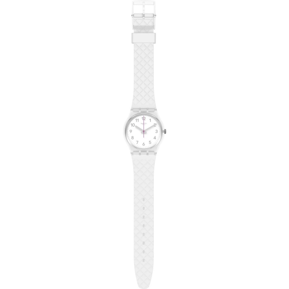 SWATCH WHITENEL Unisex Ρολόι Λευκό Διάφανο Λουράκι Σιλικόνης GE286