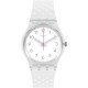 SWATCH WHITENEL Unisex Ρολόι Λευκό Διάφανο Λουράκι Σιλικόνης GE286