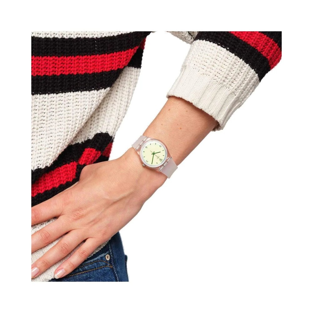 SWATCH SWAN LAKE Unisex Ρολόι Λευκό Διάφανο Λουράκι Σιλικόνης GE294