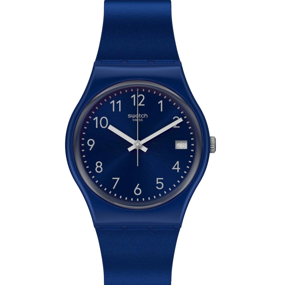 SWATCH SILVER IN BLUE Unisex Ρολόι Μπλε Λουράκι Σιλικόνης GN416